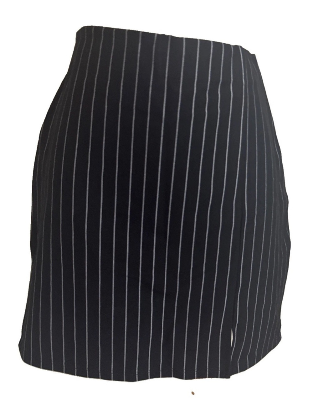 Black Pinstripe Mini Skirt | Slim Straight Fit | Classic Striped Look